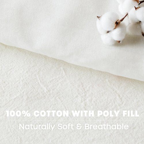 Intelligent Design Callie Girls Full/Queen Comforter Set, Ivory 5-Piece Kids Bedding, 100% Cotton Tufted Pom Pom Tufted Jacquard, All Season Down Alternative, Cozy Shabby Chic Bedroom Décor