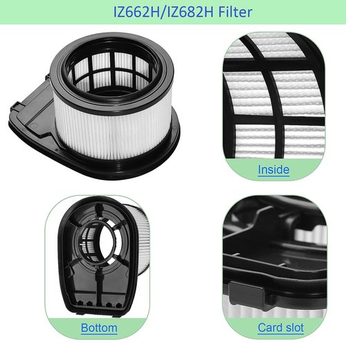 IZ662H IZ682H Filters for Shark Rocket Pet Pro IZ662H IZ682H Stick Vacuums, Include 2 Pack Filter and 4 Pack Foam and 4 Pack Felt Filter Kit