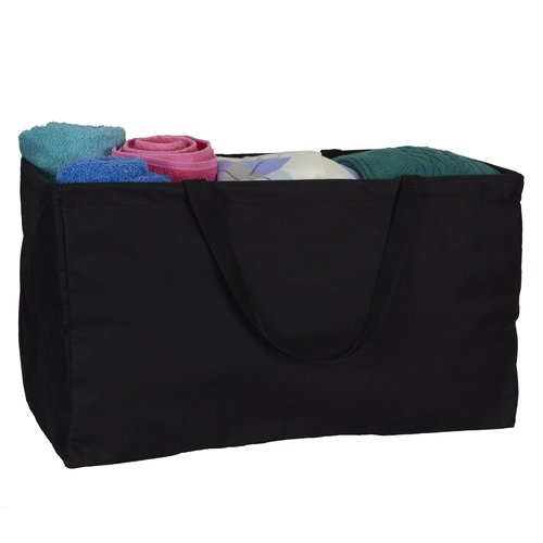 Household Essentials 2212-1 Krush Canvas Utility Tote | Reusable Grocery Shopping Bag | Laundry Carry Bag | Black