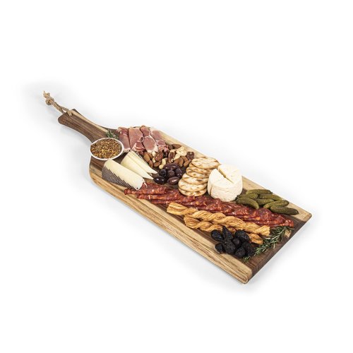 PICNIC TIME Monogram - B - Personalized Artisan 24" Acacia Charcuterie Board with Raw Wood Edge, Cheese Board, Serving Platter, (Acacia Wood)