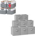 Storage Cube Bins - 11 Inch Size with 4 Large Baskets for Organized Shelving | 8 Pack