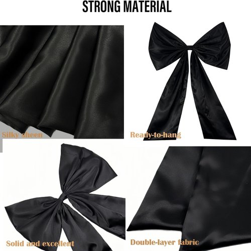 Giant Large Satin Ribbon Bow - 25x40 Inch | Elegant Black Bow for Weddings, Parties & Decor