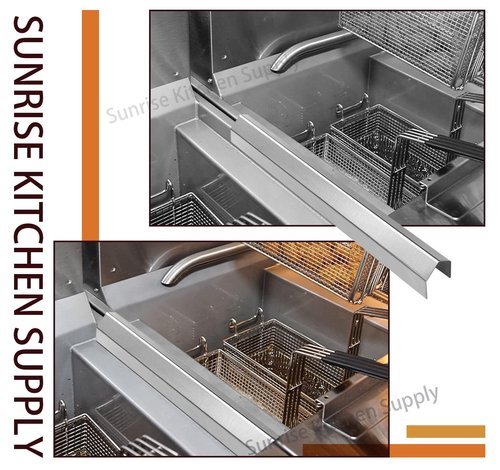 (Pack of 2) Sunrise Kitchen Supply Heavy Duty 20 GaugeStainless Steel Deep Fryer Joining Strip/Connector (23"L x 1 1/2"W)