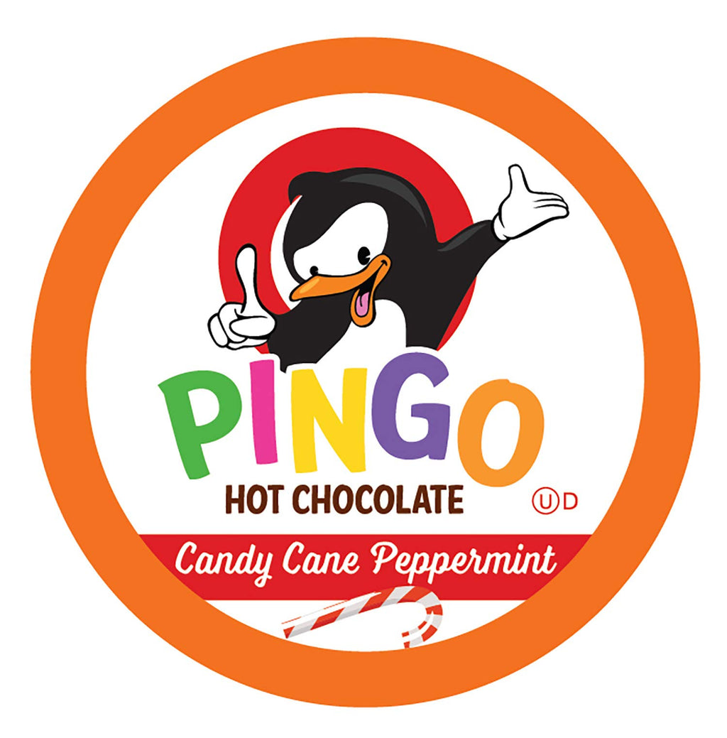 Pingo Mint Hot Chocolate Pods for Keurig K-Cup Brewers, Candy Cane Peppermint Cocoa, 100 Count