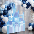 Resurhang 5ft Winter Wonderland Princess Castle Cardboard Large Decor Wonderland Snow Castle Cutout Stand for Princess Girl Snowflake Birthday Party Winter Decor Party Decorations