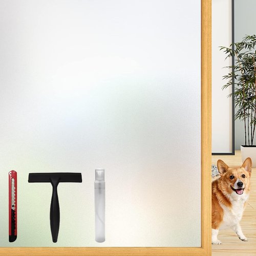 Lovepea Pure Frosted Glass Window Privacy Film 24 Hour Two Way Privacy, Removable, Static Cling, Ideal for Privacy scenarios Such as Home Office Doors and Windows (23.6 x 78.7 Inch)