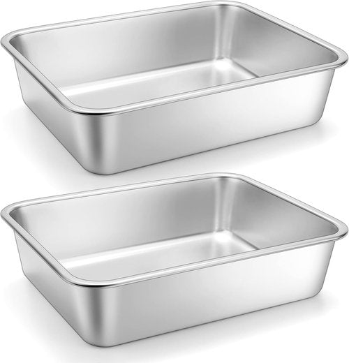 Homikit Lasagna Pan Set - 3 Inch Deep 9x13 Stainless Steel Baking Dish | Heavy-Duty, Rustproof & Dishwasher Safe