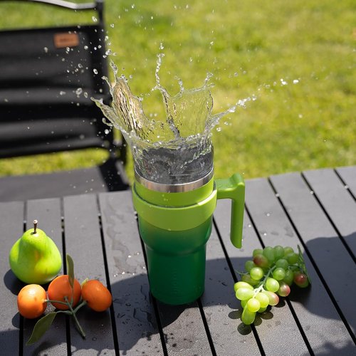 BJPKPK 40 oz Insulated Tumbler - Stainless Steel Travel Mug With Handle & Straw | Bamboo Grove