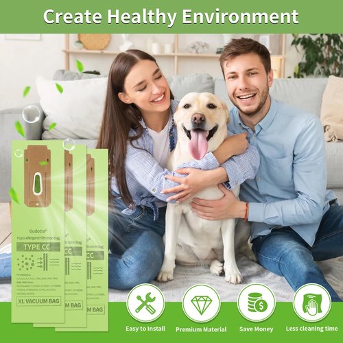 Gudotra 15 Pack Type CC Vacuum Bags Compatible with Oreck Upright Vacuum Cleaner XL XL5 XL7 XL21 2000 3000 4000 7000 8000 9000 Series Replace Part CCPK8 CCPK8DW