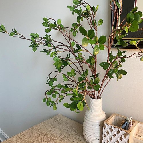 Antspirit 6pcs Faux Stems Artificial Branches for Vase Artificial Stems Artificial Greenery Stems Faux Green Stems Artificial Eucalytus Branches Fake Stems(42"/Each Branch) (6, Green)