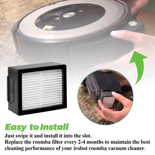 12Pack Filters Replacement for iRobot Roomba E I & J Series Combo E5 E6 E7 i3 i3+ i4 i4+ i5 i5+ i6 i6+ i7 i7+ i8 i8+ J5 J6 J8 Vacuum Cleaner-12 x High Efficiency Filters 4639161,1 x Brush by Techecook