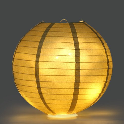 LIHAO 10PCS Mixed Size Gold Paper Lanterns for Weddings, Birthdays, Parties and Events (6"/ 8"/ 10" /12")