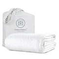 Threadmill Luxury Cotton Blankets for Queen Size Bed | All-Season 100% Cotton Queen Size Blanket | Criss Cross Jacquard Cozy Lightweight, Soft Breathable Coverlet fits Full Size Bed, 90x92 | White