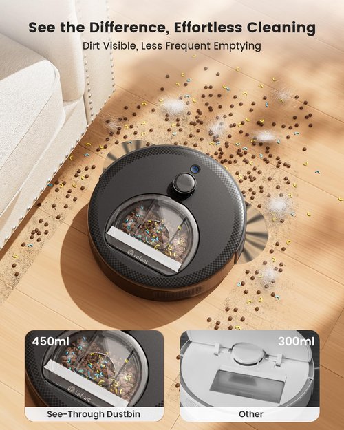 Lefant M330 Pro LiDAR Robot Vacuum & Mop - Smart Mapping, Tangle-Free Pet Hair, Slim Design