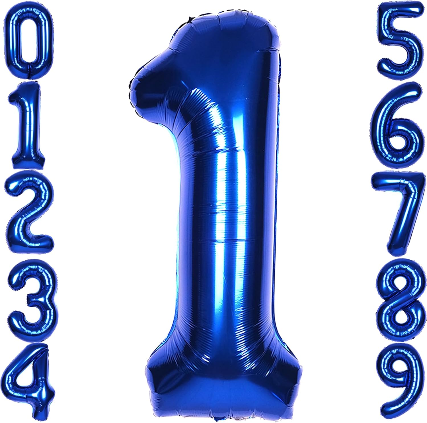 Skiennix 40-Inch Navy Blue Number 1 Balloon - Giant Foil Mylar Birthday Decoration for Boys