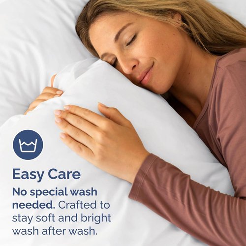 King Pillow Cases by [Brand Name] - Ultra Soft Hotel Quality Covers | Wrinkle-Free, Stain-Resistant - 4 Piece Set in White