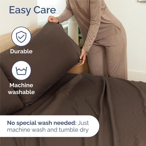 Hotel Luxury Twin XL Sheet Set by [Brand Name] - Comfy, Breathable & Cooling - Ultra-Soft, Deep Pockets, Wrinkle-Free - Brown