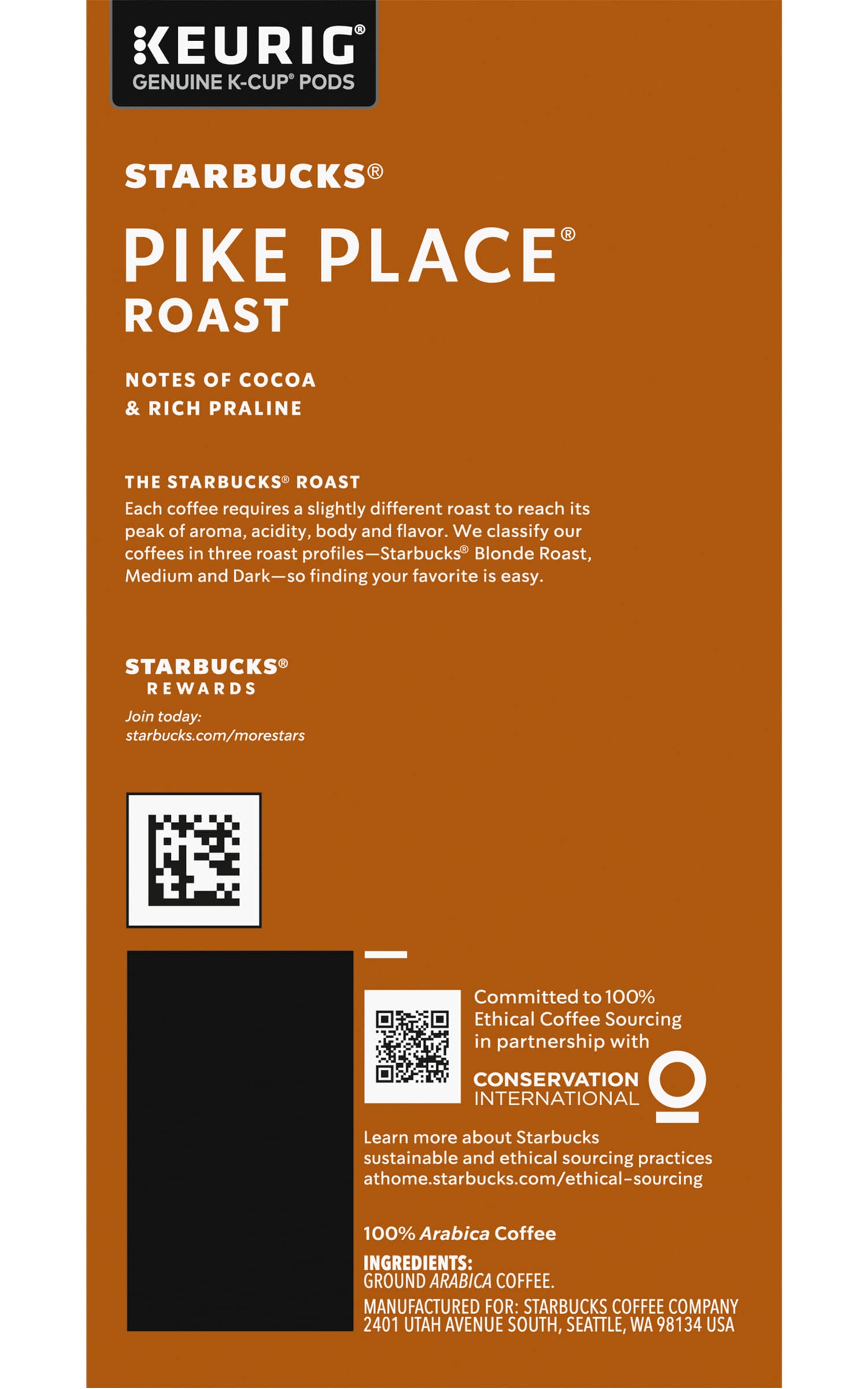 Starbucks Pike Place Roast Coffee K-Cup Portion Packs for Keurig Brewers, 72 Count (3 boxes of 24 K-Cups)
