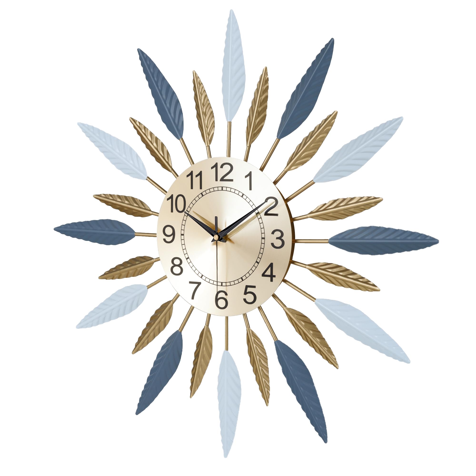 Lafocuse 23 Inch Silent Large Wall Clock for Living Room Décor, Decorative Mid Century Wall Clock, Sunburst Starburst Wall Clocks Battery Operated, Modern Art Deco