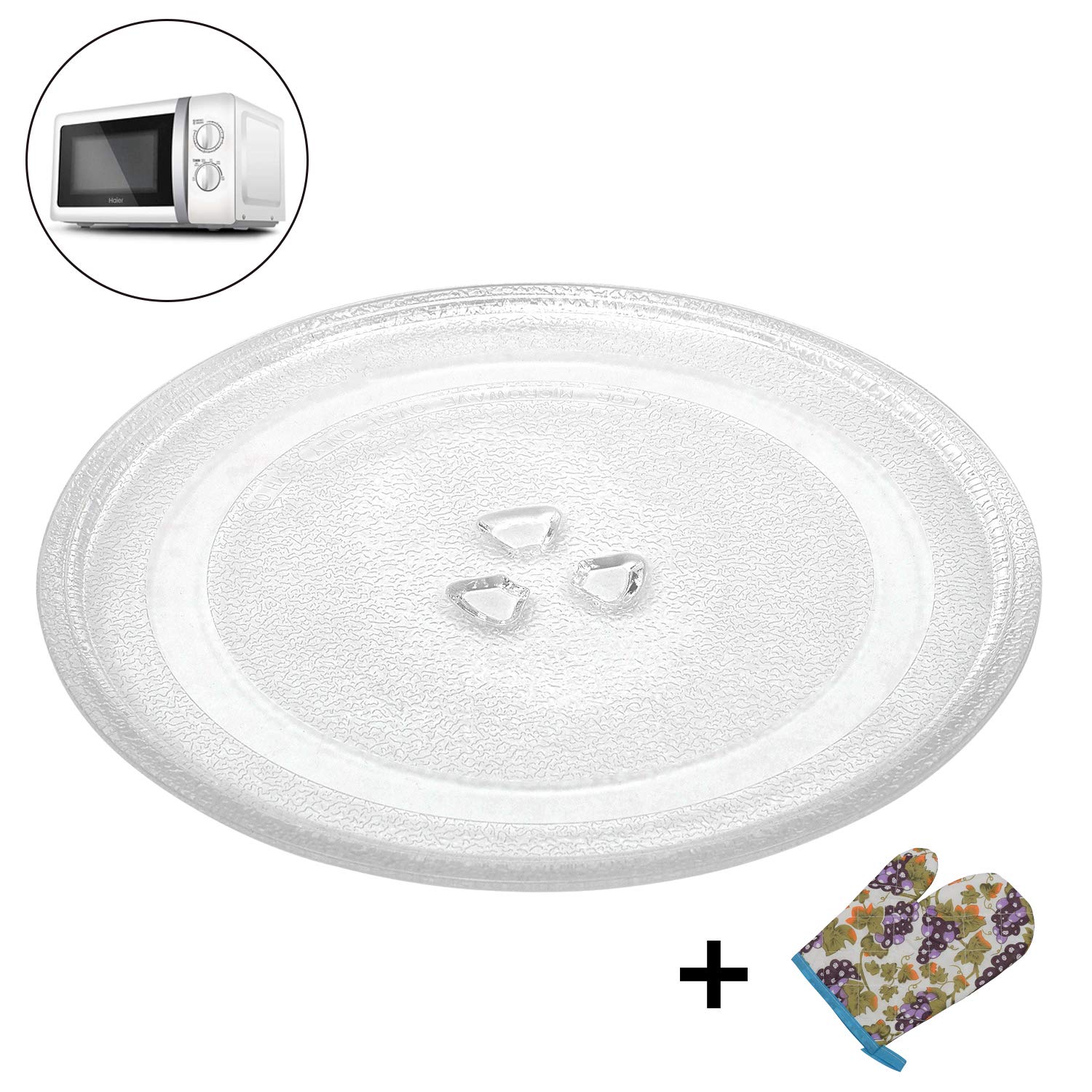 Microwave Glass Plate Replacement, 12.4"/315mm Universal Microwave Glass Turntable Round Plate Cooking Tray Replacement Accessories