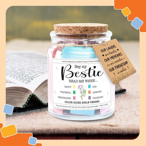 NewEleven Easter Gifts for Best Friends - Inspirational Bible Verse Jar | Perfect Birthday Present for Her or Him