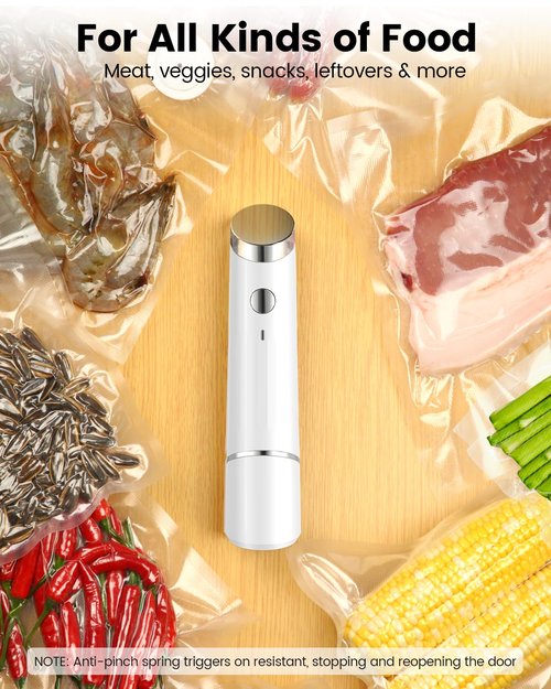 Portable Vacuum Sealer for Food, 30 Reusable Sealer Bags with 60kPa Powerful Handheld Vacuum Sealer Machine, Seal Meal Saver, Cordless Compact Food Sealer for Freezer, Microwave