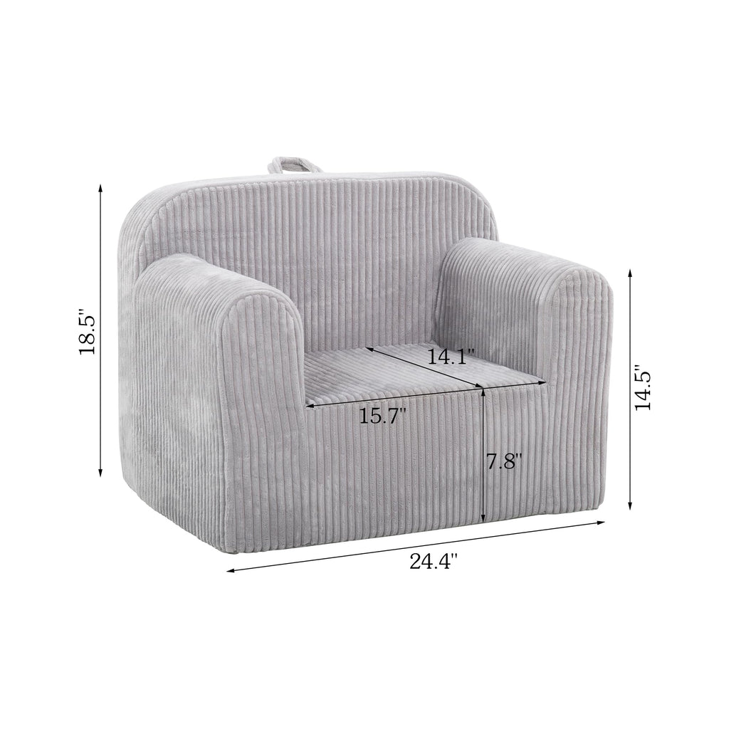 Ulax furniture Kids Convertible Sofas Children Lounge Chair (Grey)