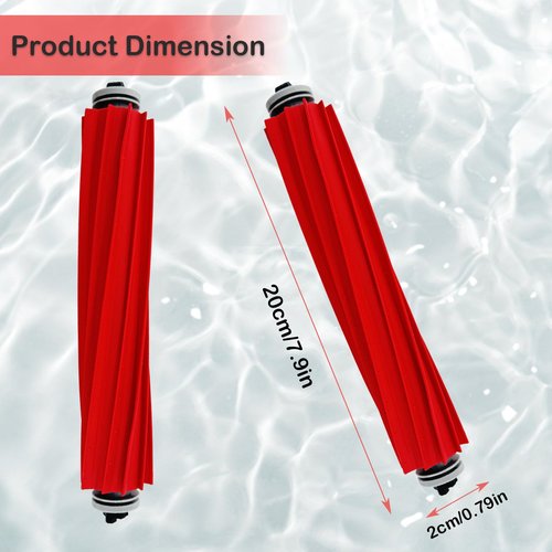 iKuKurun 2 Pack Rubber Roller Brushes Replacement for Roborock QV 35A/35S, Q7,Q7+,Q7 Max,Q7 Max+ S7, S7+, S7 MaxV, S7 MaxV Plus, S7 MaxV Ultra, T7S, T7SPlus, Q Revo, Qrevo MaxV, Qrevo S Robot Vacuum