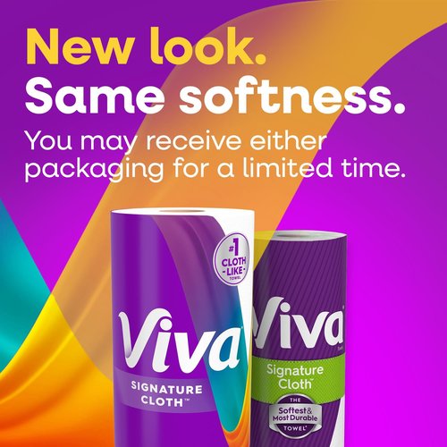 Viva Signature Cloth Paper Towels, Task Size, 8 Family Triple Rolls, 141 Sheets per Roll (Packaging May Vary)