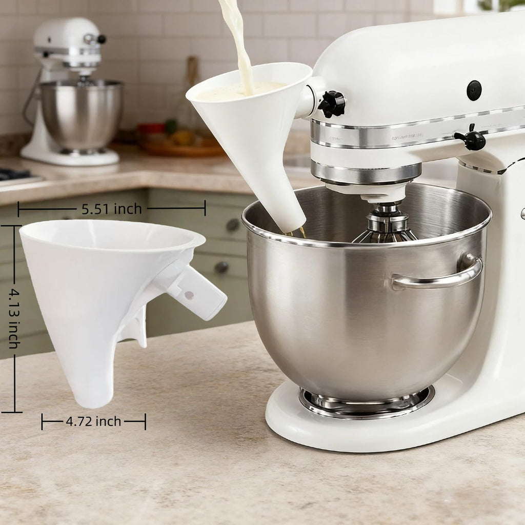 Premium Flour Funnel for Stand Mixer – Compatible with Funnel for Kitchen Aid Artisan KSM150 and Bowl Lift, Perfect for Baking, Easy to Use, and Clean