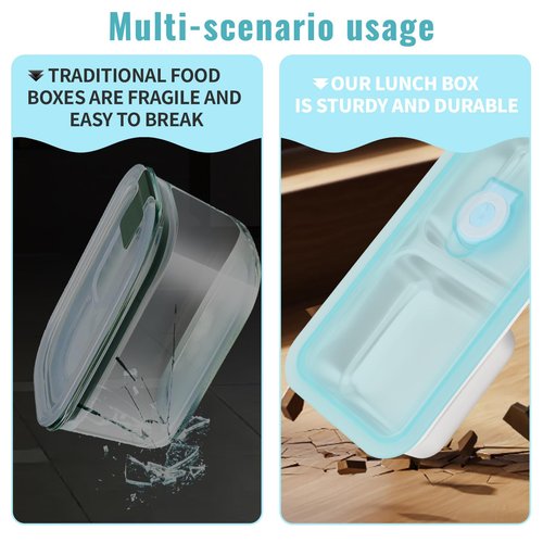 6 PCS Stainless Steel Snack Containers, Double Compartment Reusable Food Storage, Dishwasher-Safe & Leak-Proof, Ideal for Travel, Outdoor Camping, Work and Daily Use