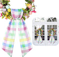 Skiennix Easter Wreath Sash - Spring Pastel Satin Decoration for Indoor/Outdoor Use | 56" L x 4.5" W
