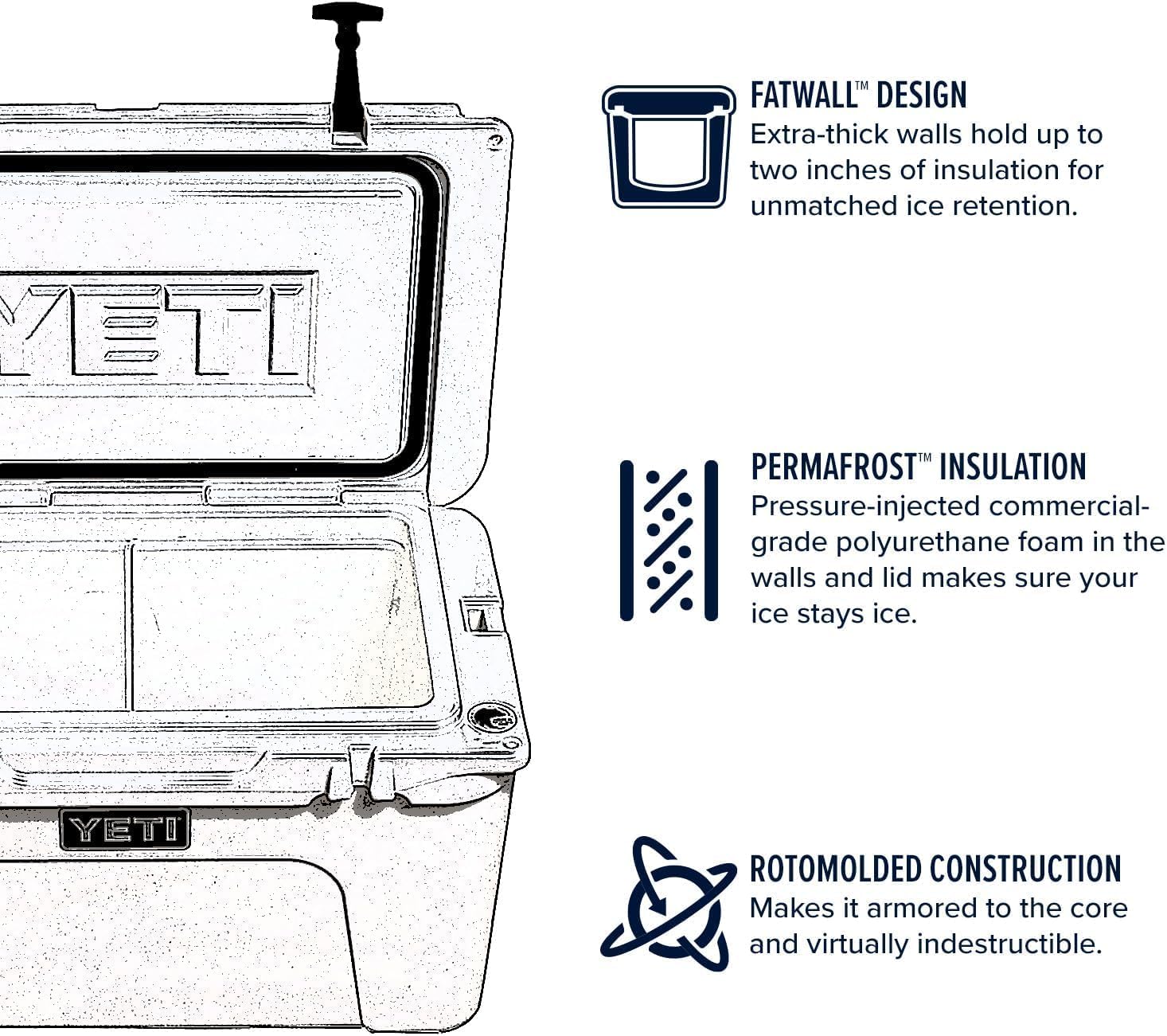 YETI Tundra 45 Cooler - Durable Insulated Design for Outdoor Adventures | Perfect Size for Camping