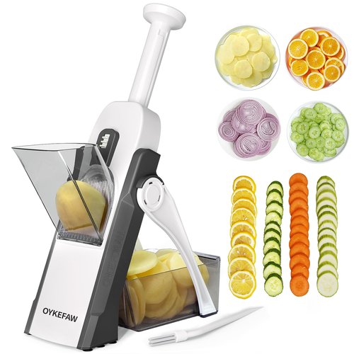 OYKEFAW Safer Mandoline Slicer For Kitchen, Potato Slicer for Chips, Vegetable & Food Cutter, Thickness Adjustable 0.1-8 mm, Kitchen Faster Slice Artifact (Only Slicer)