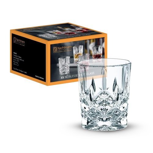 Nachtmann Noblesse Collection - Set of 4 Premium Crystal Clear Shot Glasses, 2-Ounce Capacity - Perfect for Whiskey, Tequila, Vodka - Dishwasher Safe