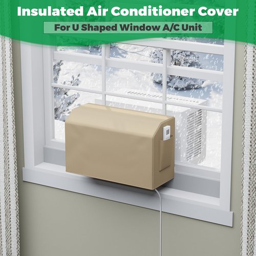 Forestchill Indoor Air Conditioner Cover, Compatible with Midea U-shaped Window AC Unit, Windproof & Dust Proof Indoor Window AC Cover with Storage Bag