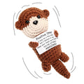 JULEASEL Mini Funny Positive Crochet Otter Emotional Crochet Animals Sea Otter Gifts Knitted Doll Encouragement Cheer Up Birthday Graduation Gifts for Women Men Coworkers Teens