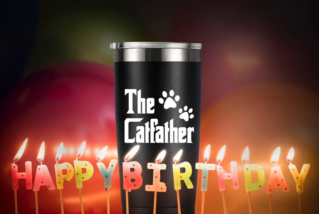 MASGALACC Cat Dad Gifts for Men - Father Mug for Lover Owner Fathers Day Gift Coffee Cup - 20 Oz Stainless Steel Tumbler