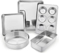 TeamFar Bakeware Set - Heavy-Duty Stainless Steel Baking Pans | 5-Piece Set with Cake, Loaf & Muffin Pans