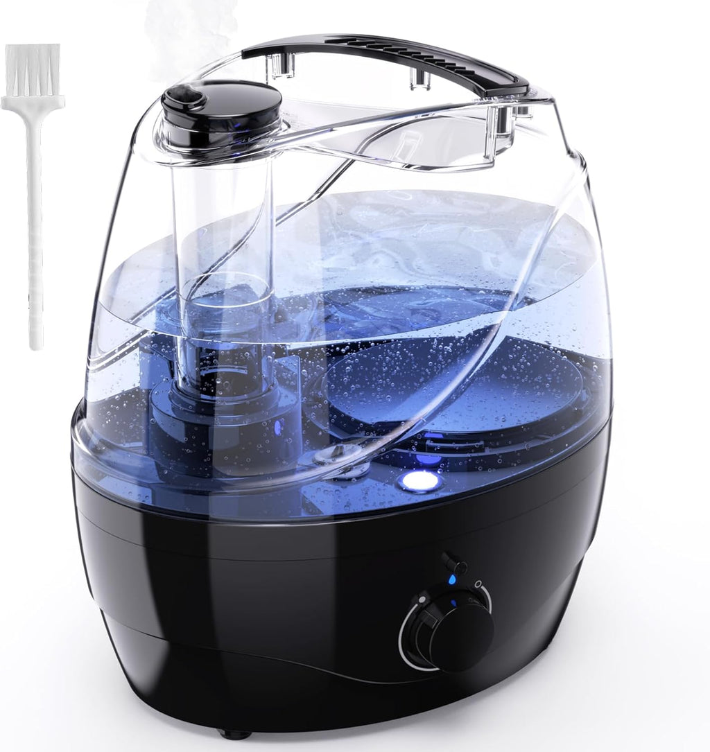 Skiennix Cool Mist Humidifier - 2.2L Whisper-Quiet Design for Baby & Large Rooms | 30-Hour Run Time, 360° Nozzle