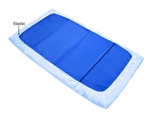 American Baby Company 2 Pack 100% Cotton Percale Fitted Nap Mat Sheet with Elastic Corners 24" x 48" x 4" - Soft & Breathable Rest Mat Sheet or Nap Mat Cover for Daycare & Preschool, Blue