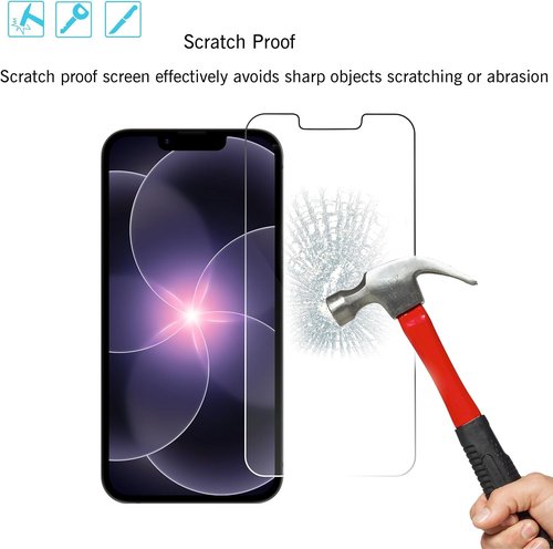 Ailun Tempered Glass Screen Protector - 3 Pack for iPhone 17e, 16e, 14, 13 | 6.1 Inch, Case Friendly