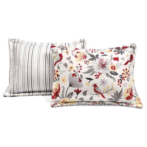Lush Decor Blooming Garden Reversible 5 Piece Comforter Set, King, Gray