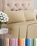 Skiennix Full Size 4 Piece Sheet Set - Comfy Cooling Bed Sheets - Hotel Luxury Bedding in Tan