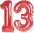 Large Red Number 13 Balloon by [Brand Name] - 40 Inch Foil Party Decoration for Birthdays & Events