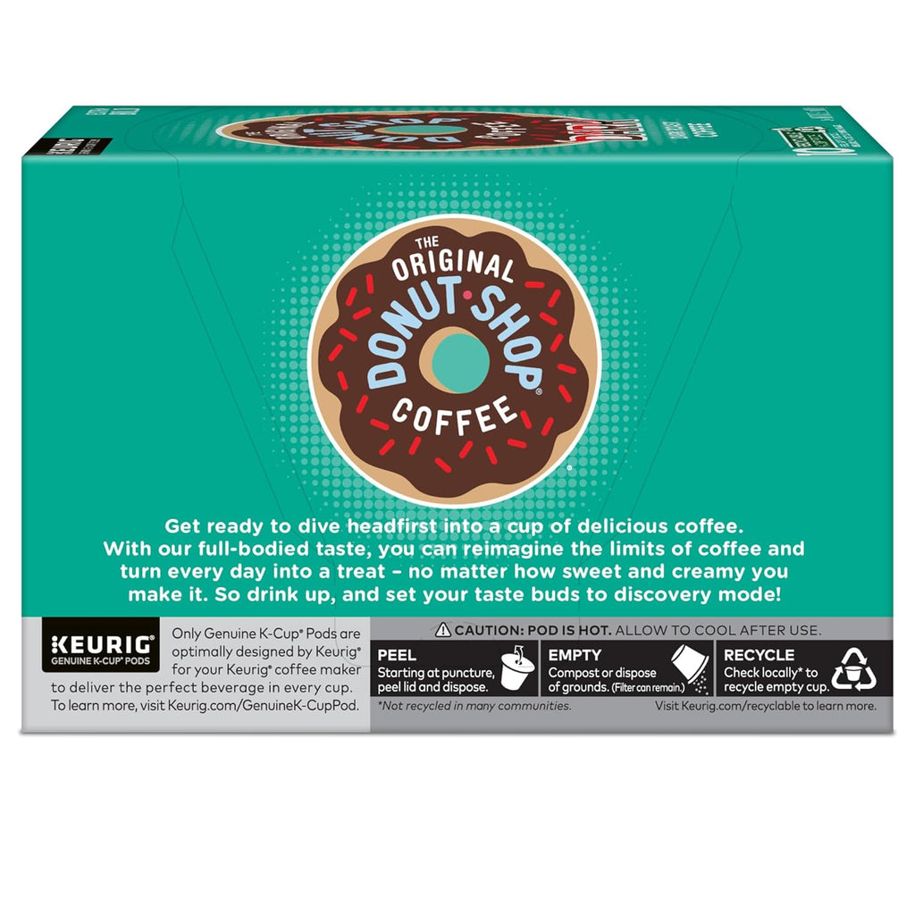 Original Donut Shop Dark Roast K-Cup Pods - Single-Serve Coffee, 60 Count (6 Packs of 10)