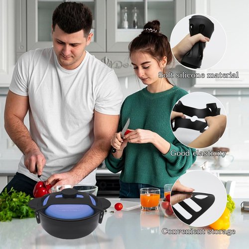 1Pcs Black Universal Fixing Strap, Black Pot Lid Accessories Tools Lid Holder Tools Heat-Resistant, No-Spill Design Transport Accessories Not Easily Damaged