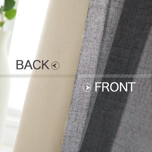 MIULEE Blackout Curtains - 100% Thermal Insulated Linen Texture | Grey Room Darkening Drapes 52x108 Inch (2 Panels)