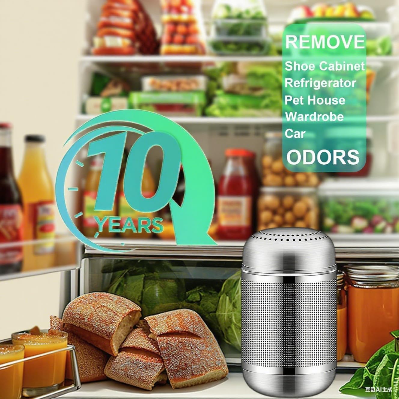 Skiennix Refrigerator Deodorizer - Activated Carbon Odor Eliminator for Fridge, Freezer, RV & More