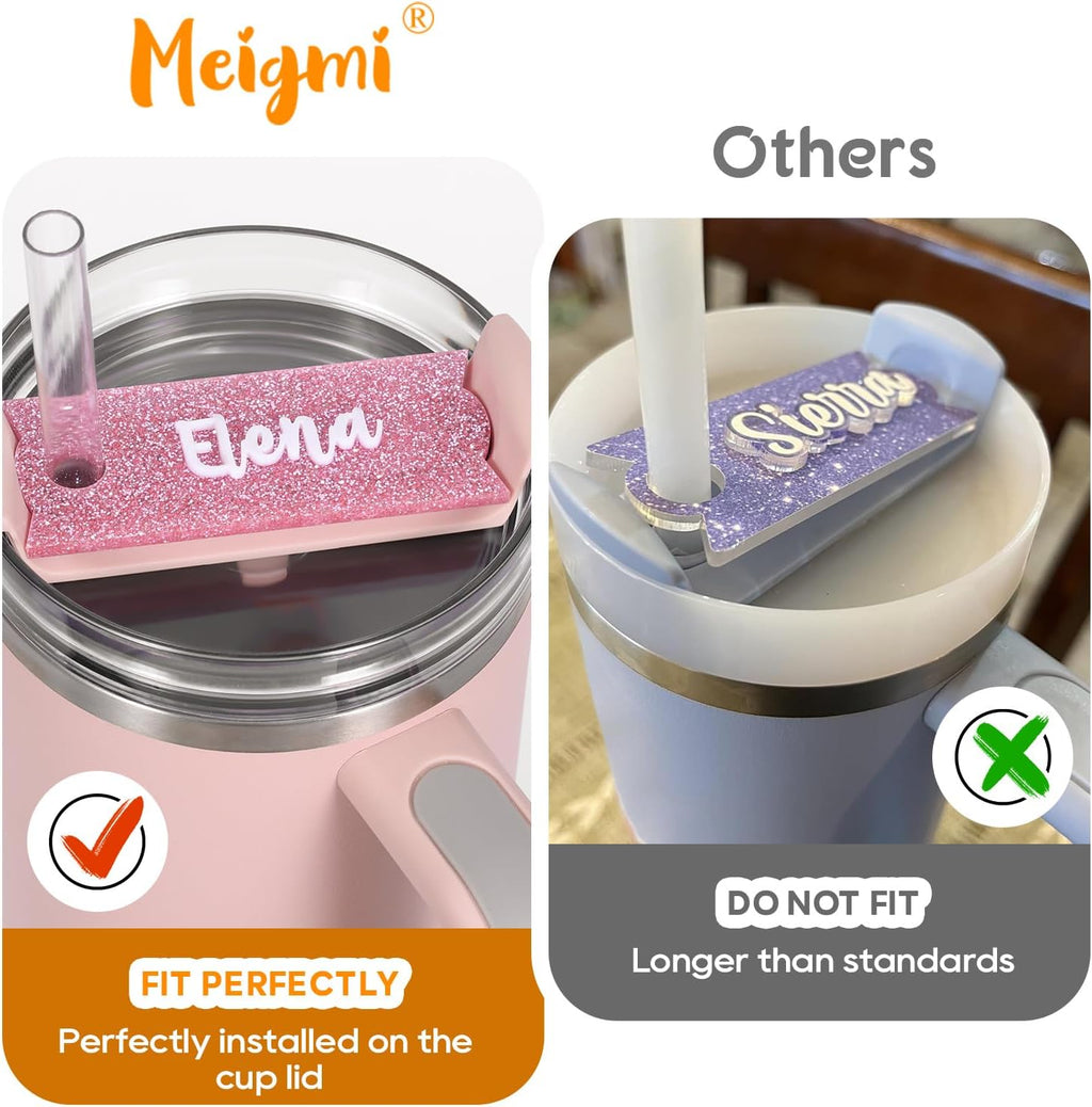 Stanley Personalized Name Plate - Custom Sparkling Tag for 40/30/20 OZ Tumblers | Unique Stanley Cup Accessory